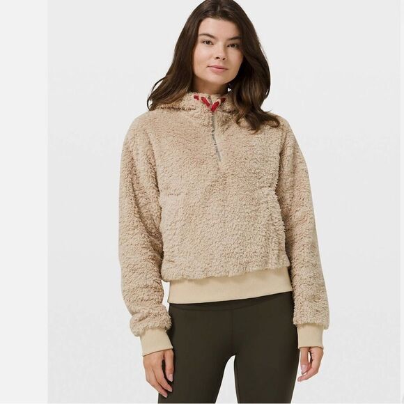 LULULEMON “Oh So Sherpa” Half Zip Hoodie Jacket Sz 8 - Picture 1 of 13